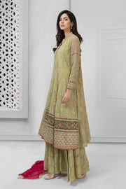 Latest Pakistani fancy chiffon dress for party in green color # P2238
