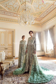 feather bridal lehenga