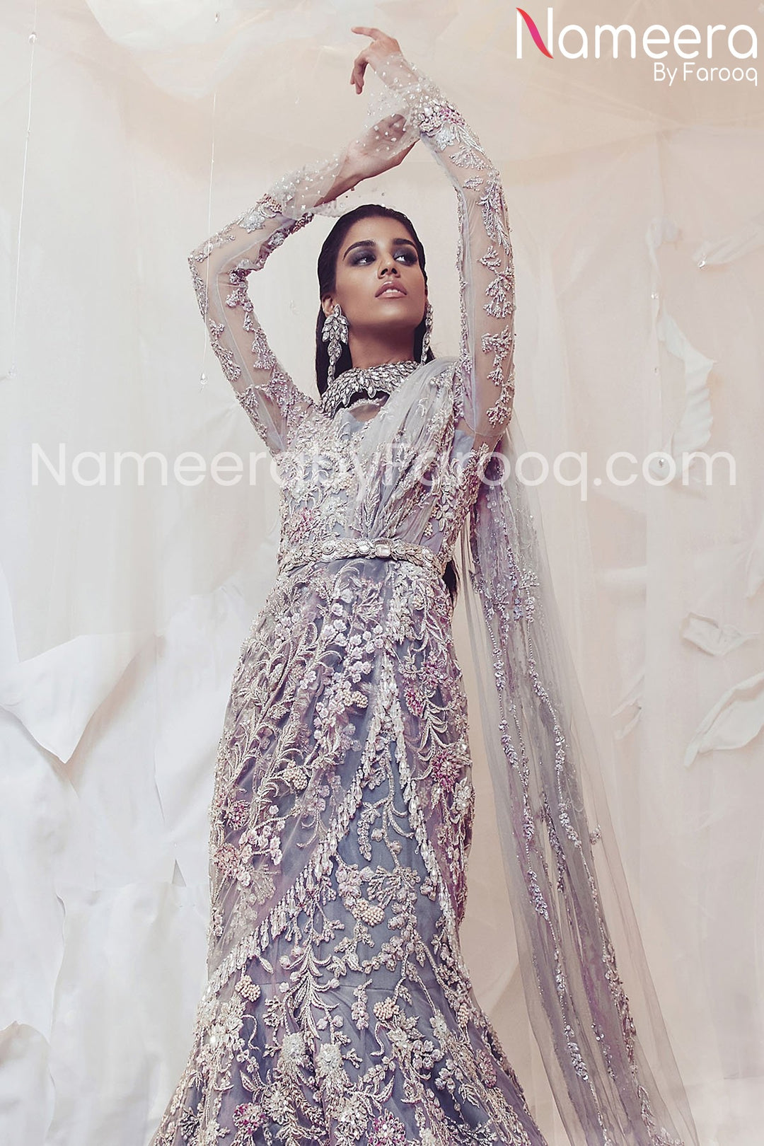 fish cut lehnga designer