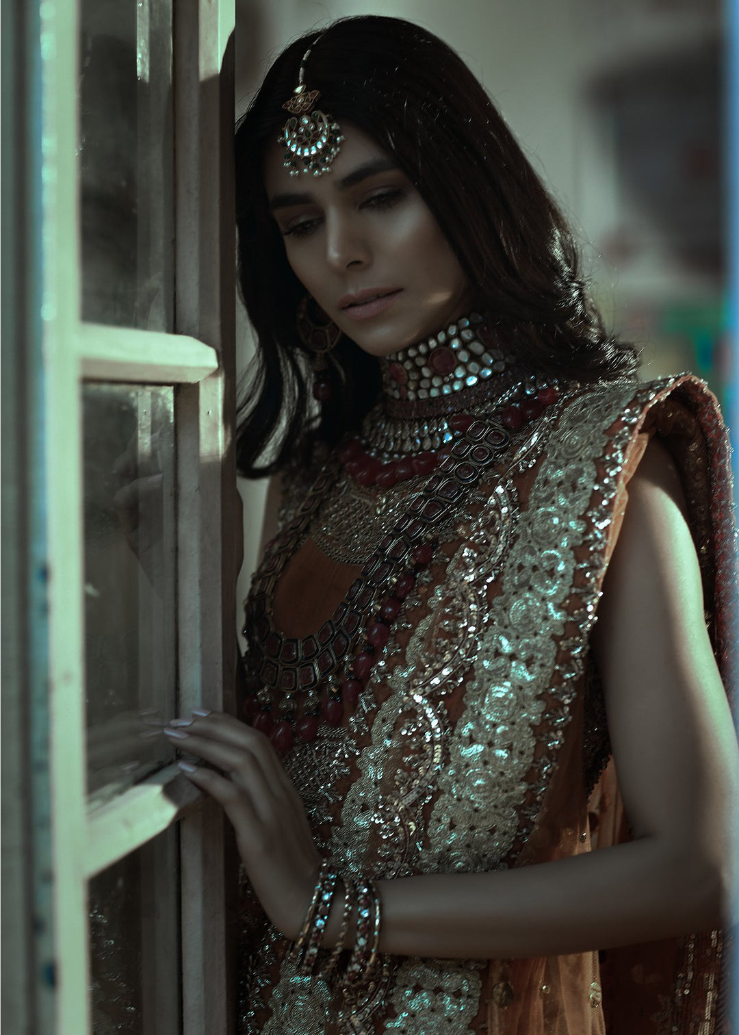 Latest HSY Beautiful Formal Wedding Gown in Rust & Red Color # B3453