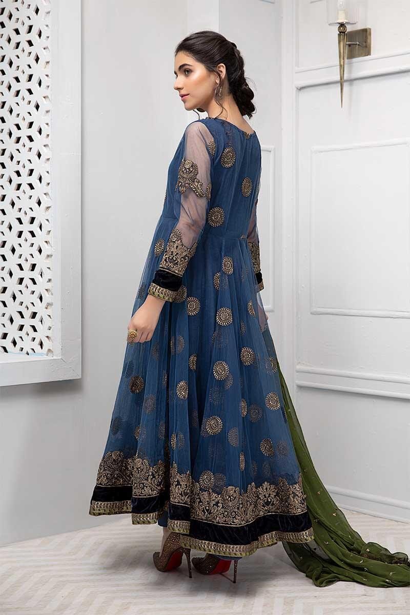Frock style dresses Pakistani with embroidered net fabric – Nameera by ...