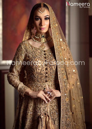 gold bridal lehenga
