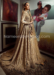 gold bridal lehenga