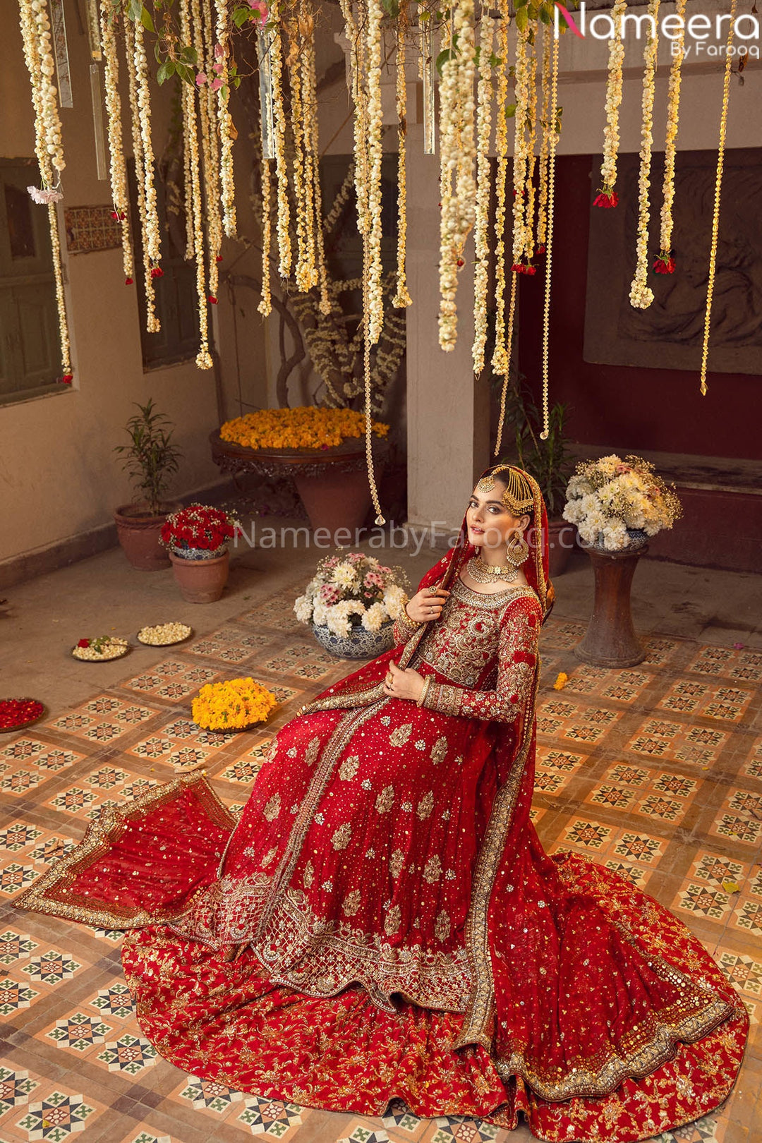 golden bridal lehenga