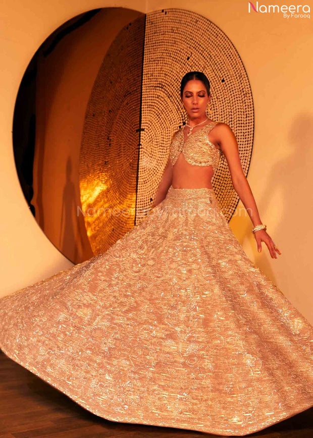 golden bridal lehenga