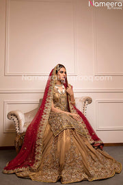 golden lehenga bridal