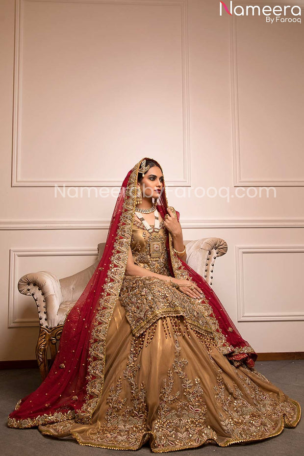 golden lehenga bridal