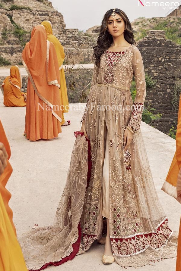 golden maxi dress pakistani 