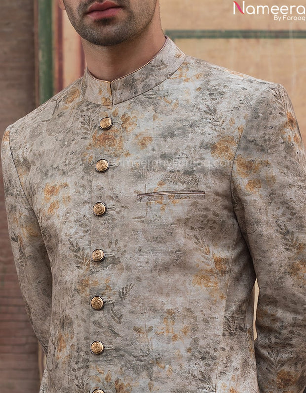 golden sherwani
