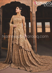 peach bridal dress 