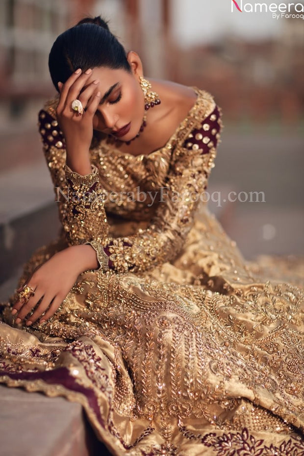 gold lehnga