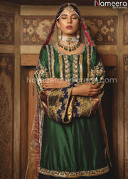 green bridal dress