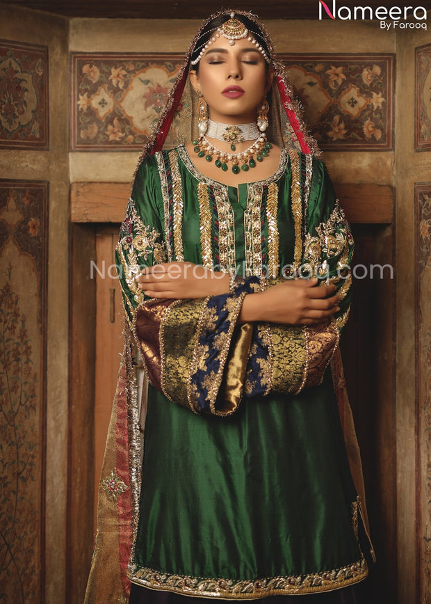 green bridal dress