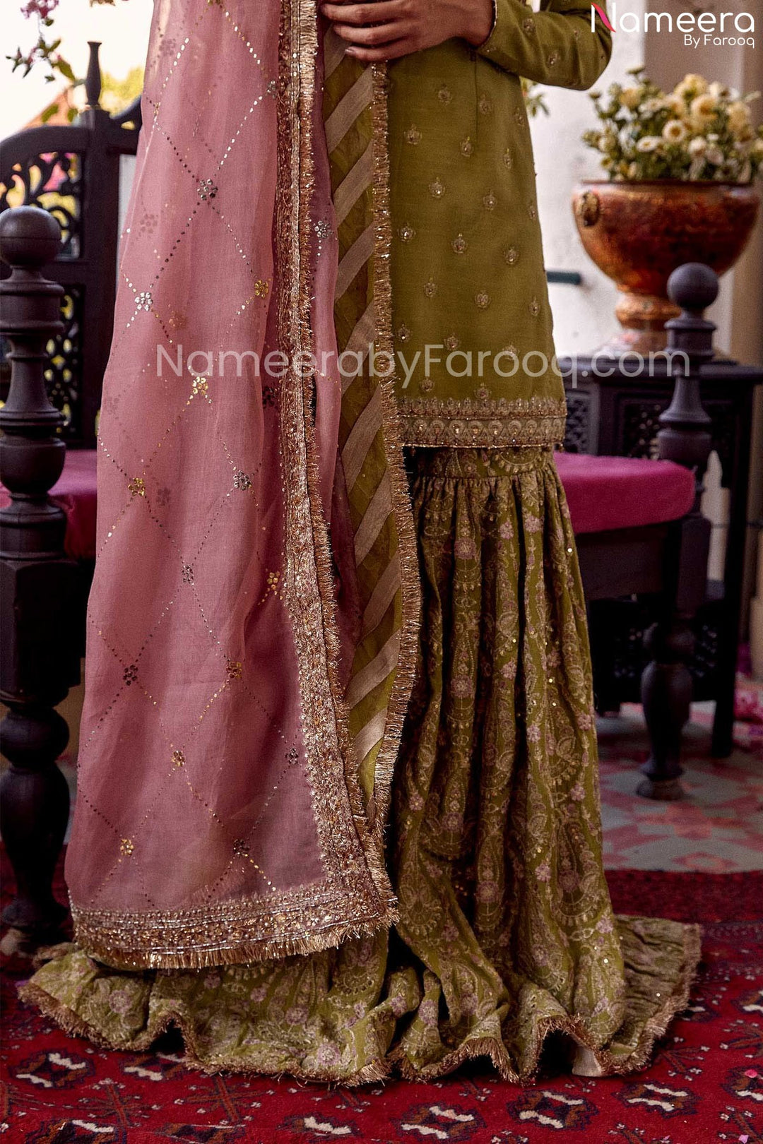green sharara dress for wedding 