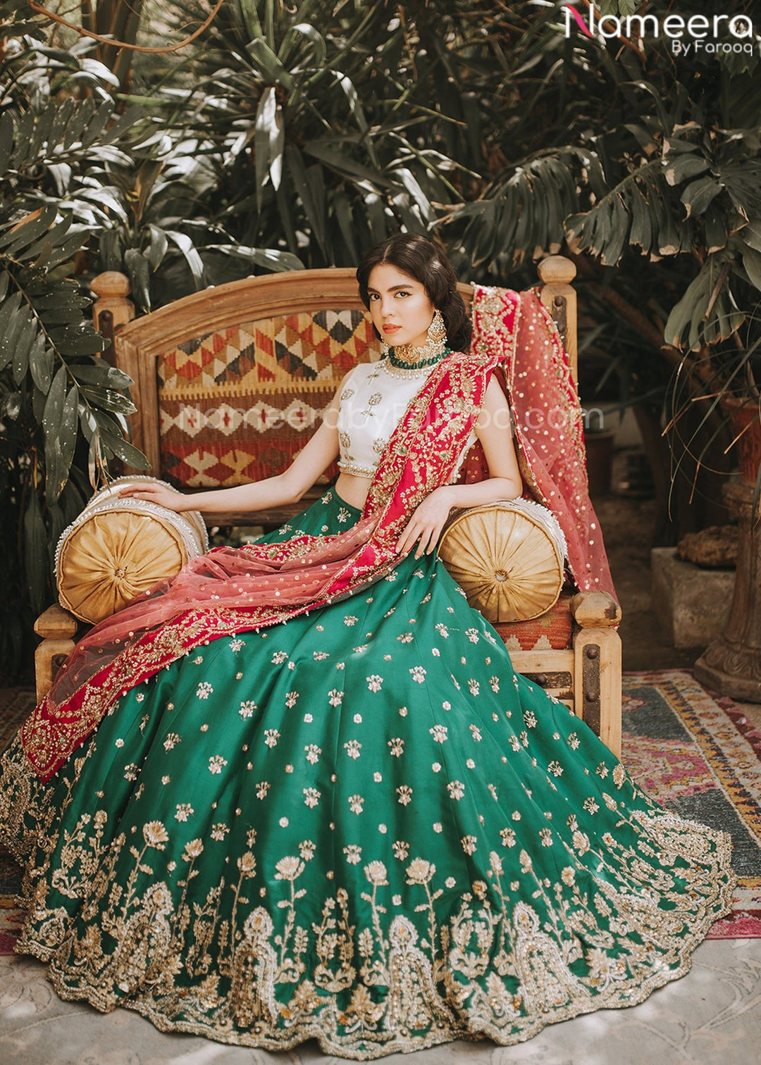 green lehenga