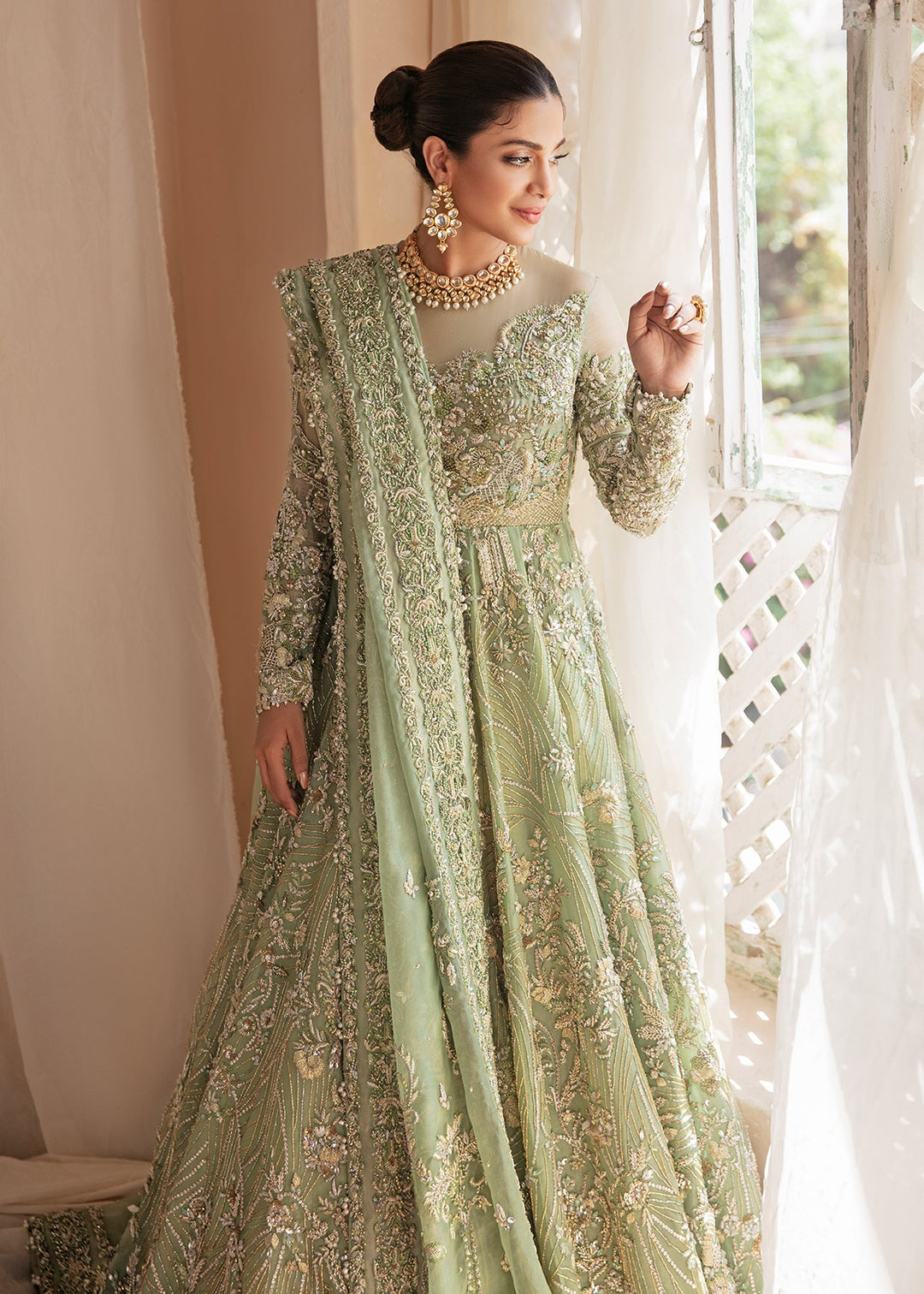 green lehenga
