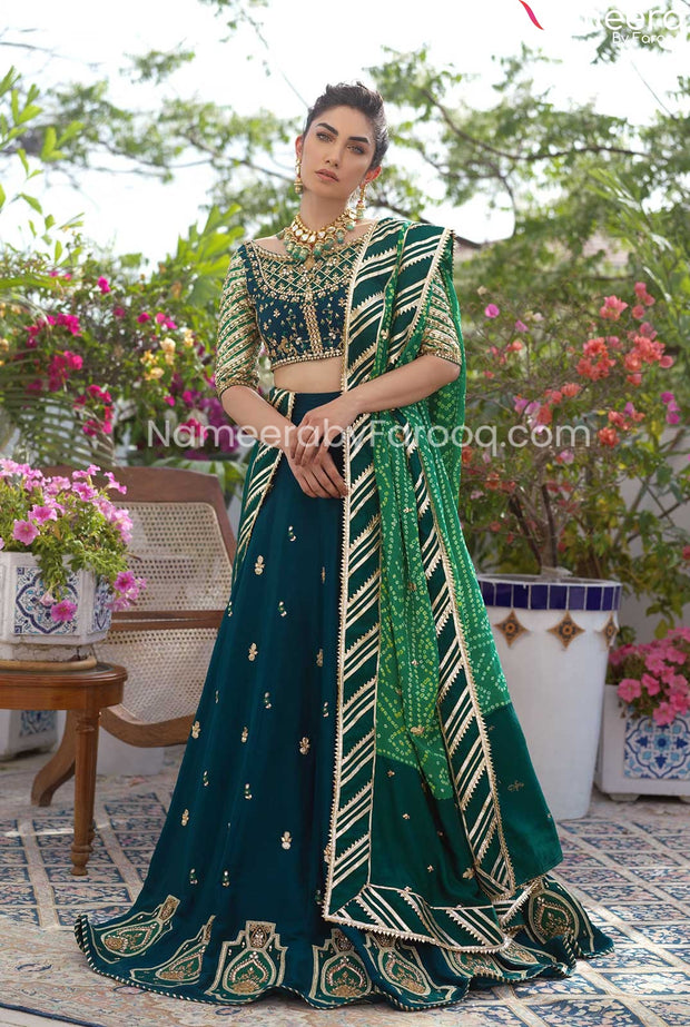 green lehenga