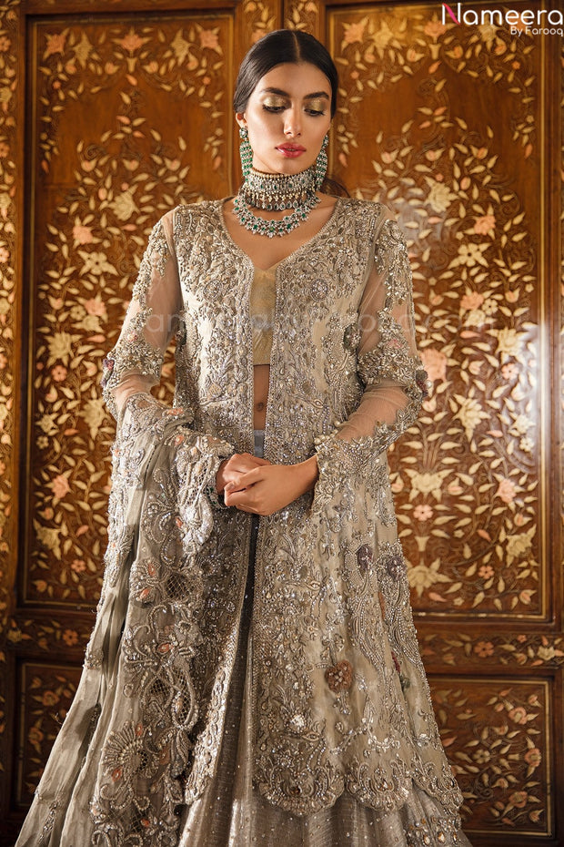 grey bridal dress