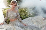 grey bridal dress pakistani