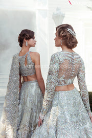 grey bridal lehenga choli