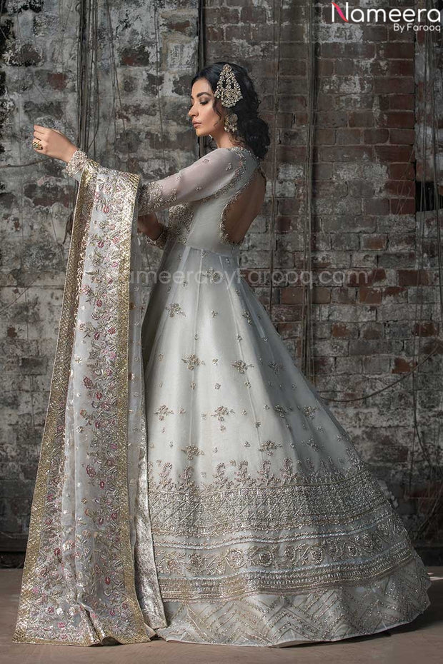 grey bridal lehenga