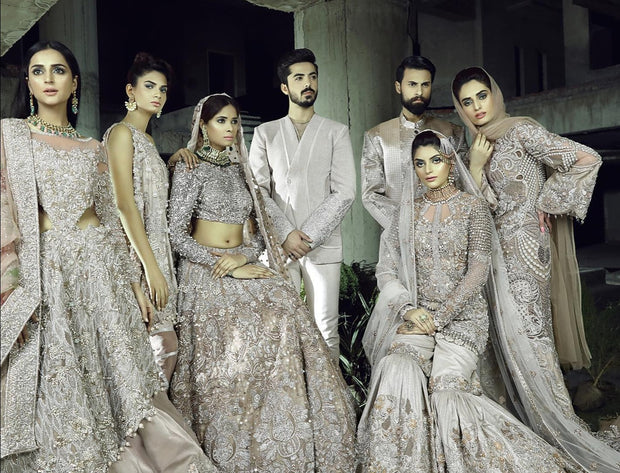 Grey Bridal Lehenga Dress