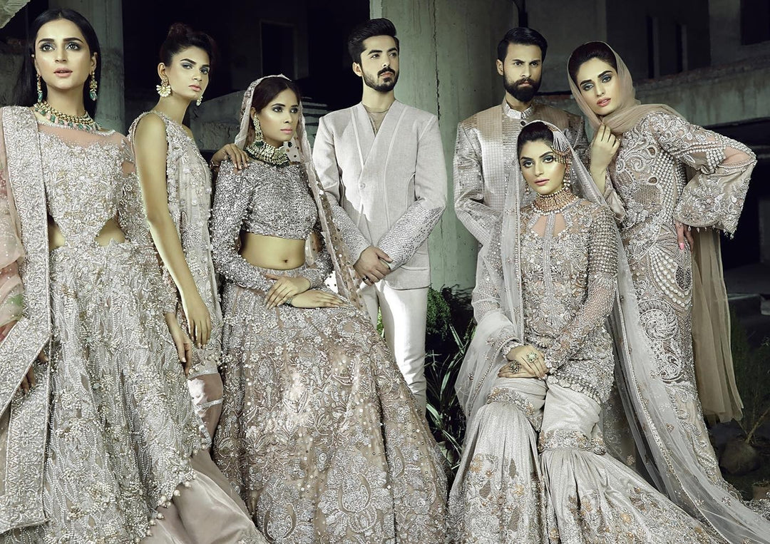 grey bridal lehenga dress