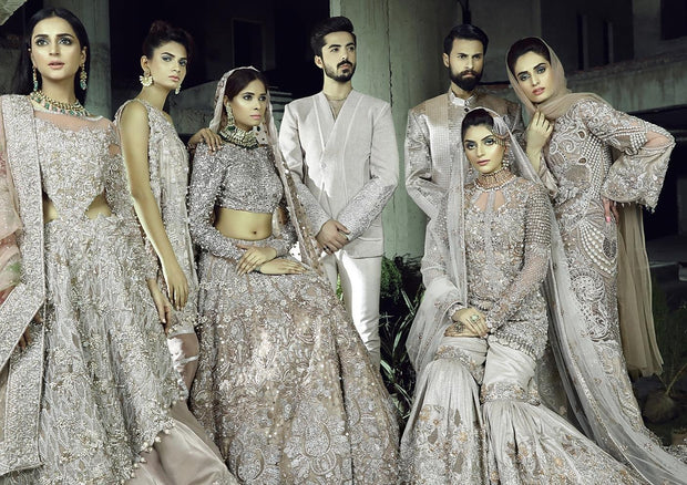 grey bridal lehenga dress