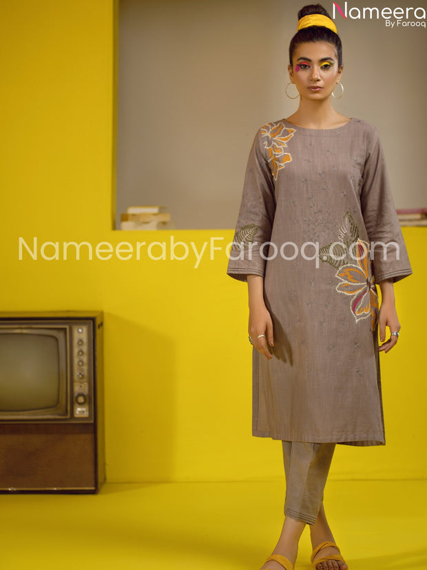 Grey dress pakistani 