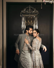 grey lehenga combination
