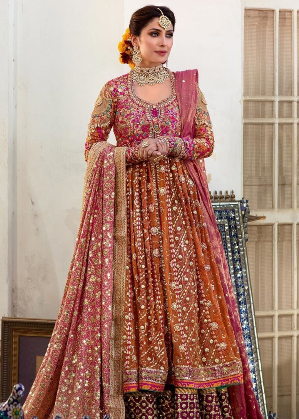 Kalidaar Heavy Embroidered Bridal Lehenga
