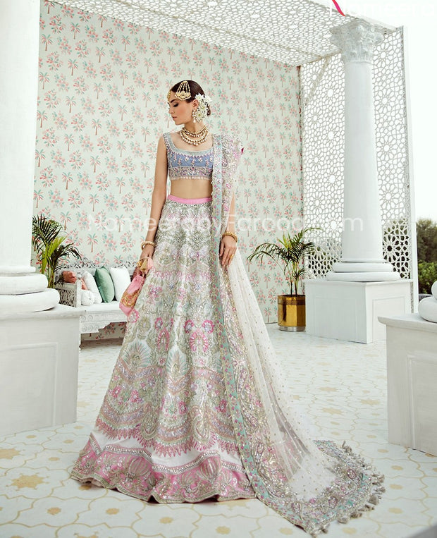 ice blue lehenga