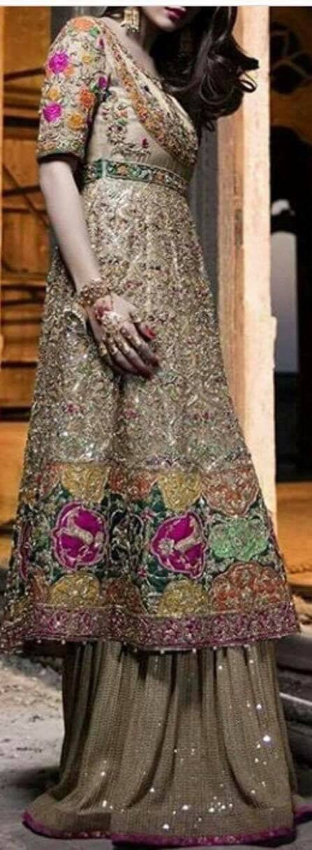 Wedding brides dress dabka nagh pearls anad threds work Model#B 120