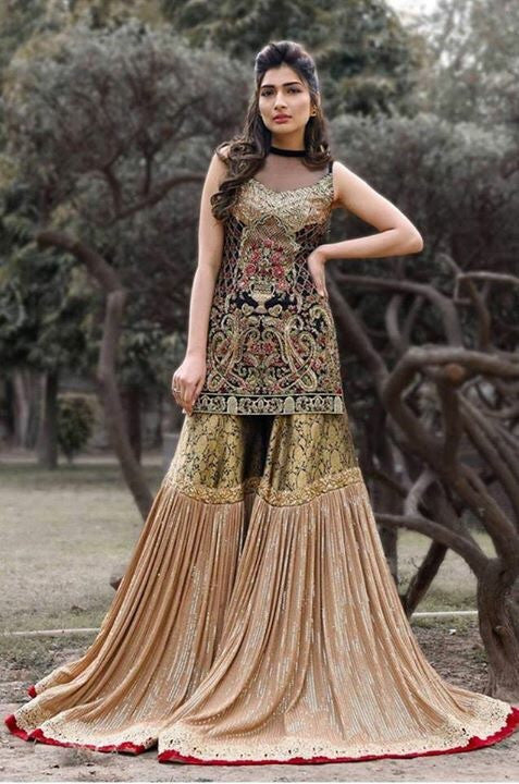 Black and golden gharara set Model # G 82