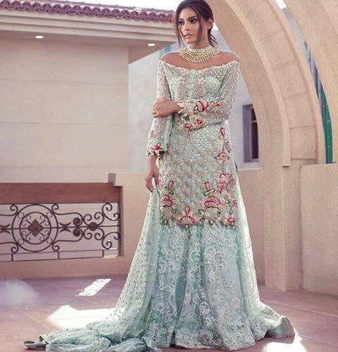 Wedding bridal dress dabka sequance and threads work  M#W 163