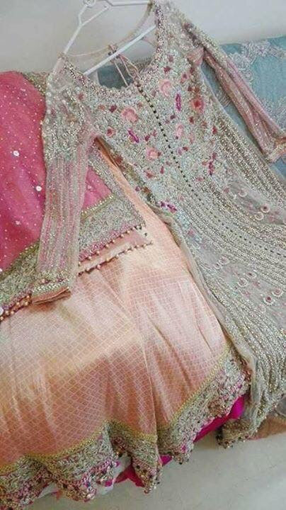 Wedding bridal lahnga dabka nagh zari cutwork and threads work Model#B 134