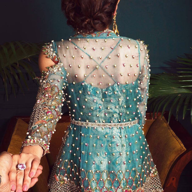 Wedding party dress with dabka  multi threads and cut work Model# P 161