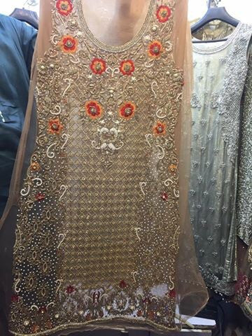 Wedding party dress Model dabka threads work nagh and pearls work Model # P 189