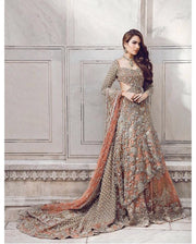 Wedding bridal lahnga with dabkabthreads pearls sequance patch work Model # B 192
