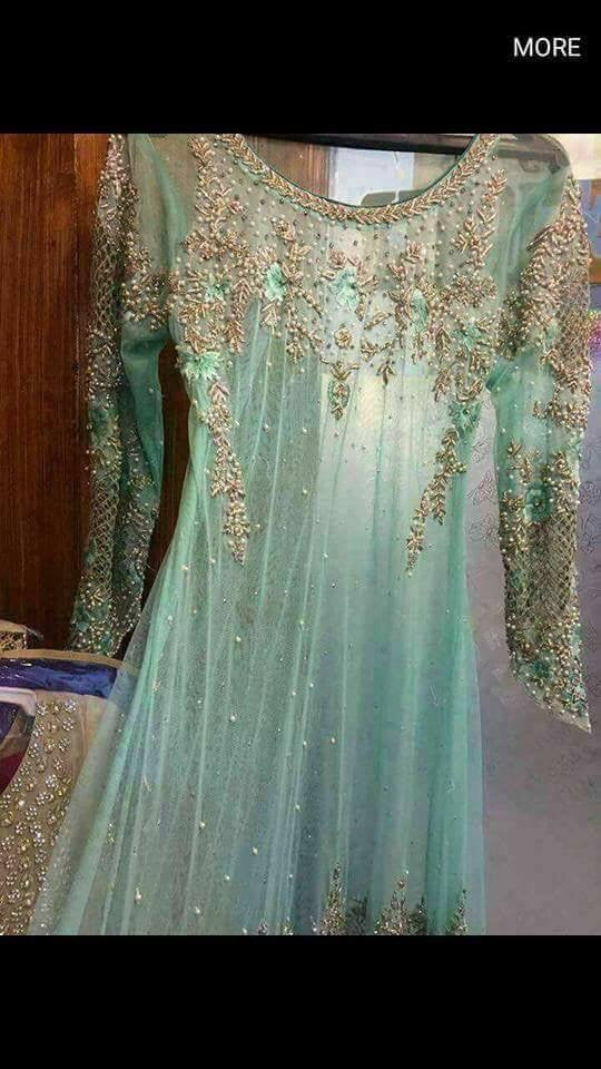 Wedding party dress with perls dabka and jaal cutwork Model # P 240