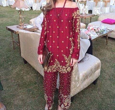 Wedding party dress with dabka and nagh work Model #P 180