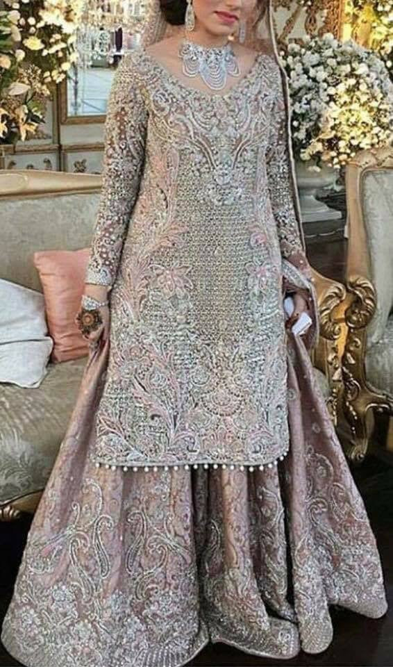 Wedding bridal lahnga set with dabka nagh pearls and threads work Model#B 98