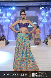 Wedding mehndi lahngawith block printing dabka threds sequance and nagh work  Model#M 133