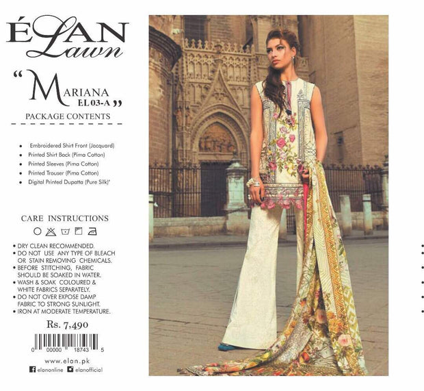 Lawn dress by elan M#L 121