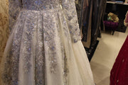 Wedding bride maxi pearls sequance and nugh work M#B 173