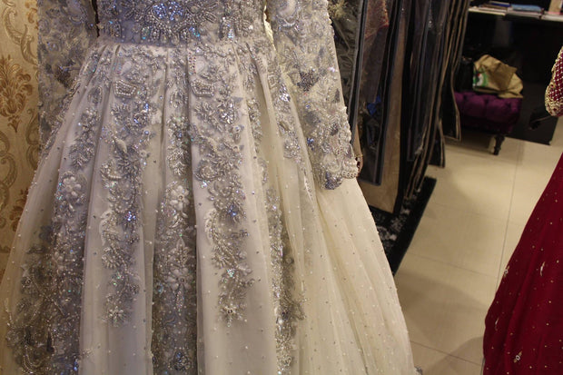 Wedding bride maxi pearls sequance and nugh work M#B 173