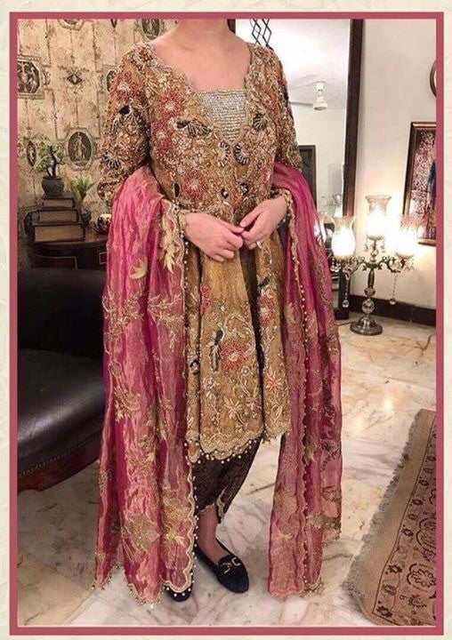 Wedding party dress dabka nagh and zari work  Model # P 213