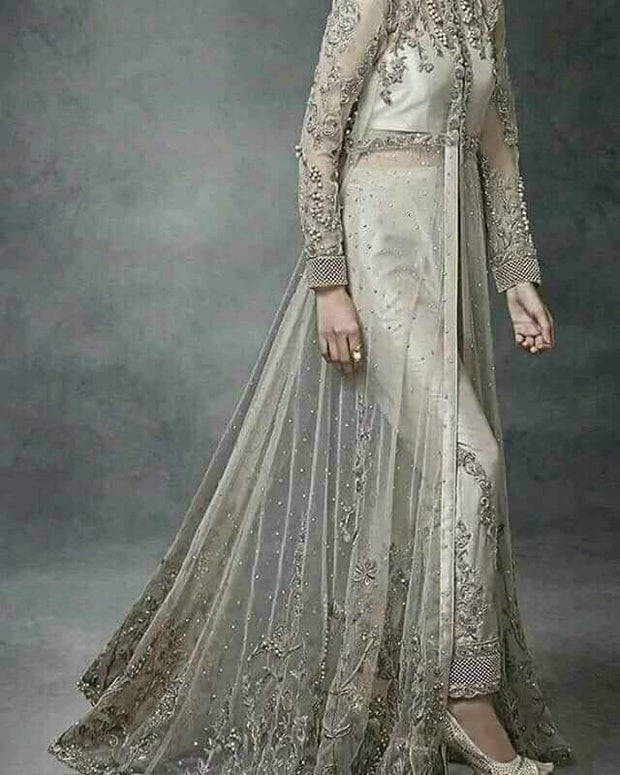 Wedding bridal maxi with nagh dabka and pearls work Model # B 188