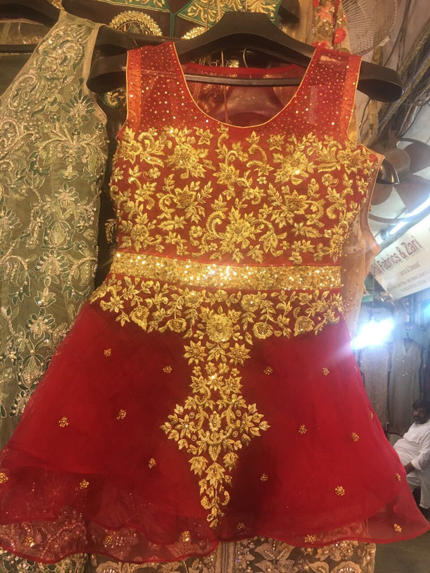 Beautifull wedding party paplam in red and golden color 