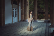 Wedding party dress gray and gold color with dabka threds and multi work Model#P 98